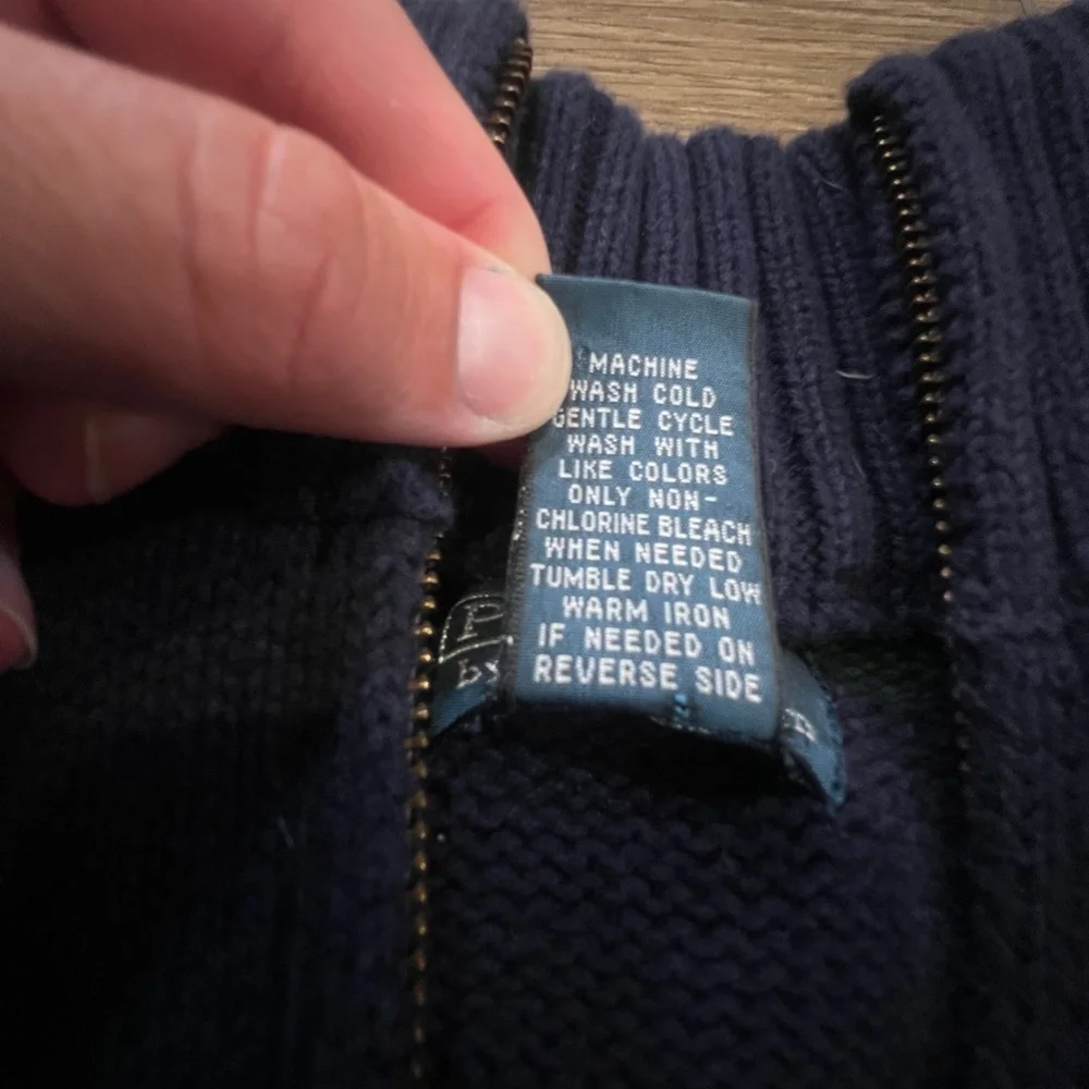 Polo Ralph Lauren Boy's Quarter Zip Striped Sweater, Blue/Green Stripes, 10-12 - Picture 4 of 9